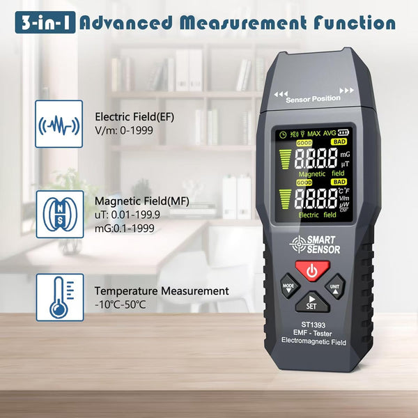 Digital EMF Meter with LCD Display for Home, Office & Outdoor Electromagnetic Field Testing