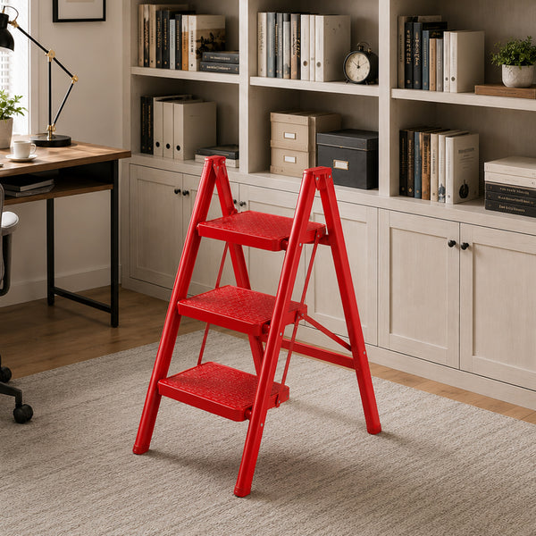 3 Step Ladder Stool with Foldable Design for Home Use
