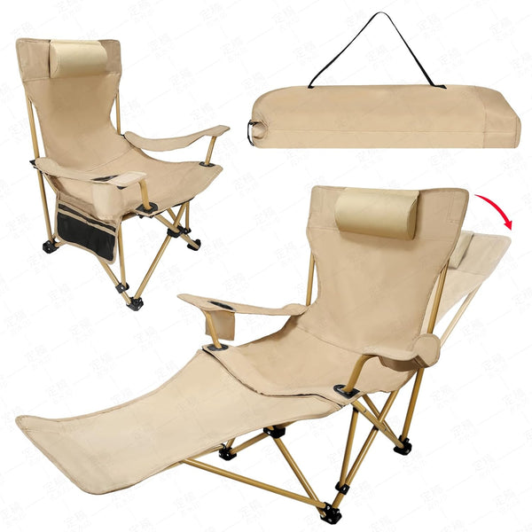 Reclining Camping Chair with Footrest for Outdoor Relaxation & Camping