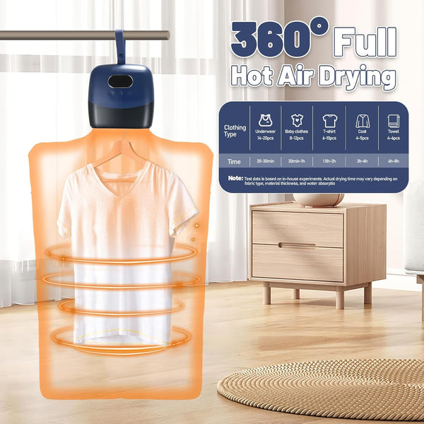Portable Mini Clothes Dryer with Adjustable Timer for Apartments, RVs & Small Spaces