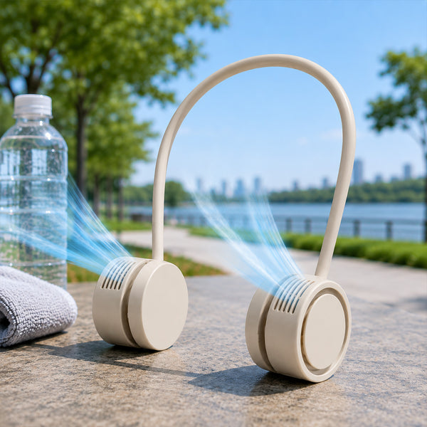 Portable Neck Fan with 360° Airflow for Hands-Free Cooling Outdoors