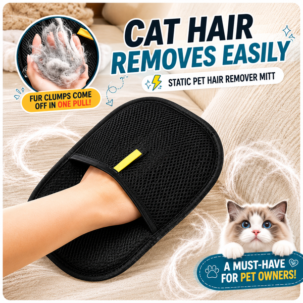 Reusable Pet Hair Remover Glove for Dogs & Cats Grooming